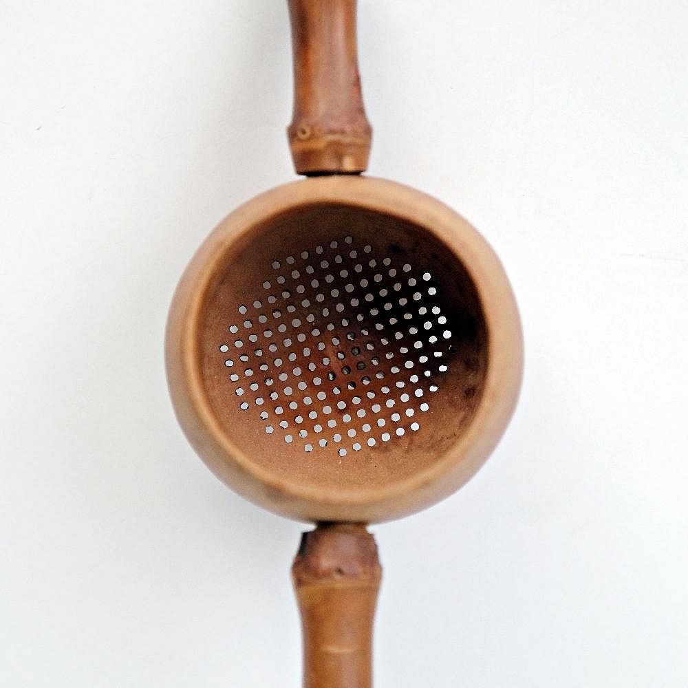 【全館滿599免運】茶漏 竹根茶漏 日式茶道竹根茶漏 孟宗竹節茶漏 葫蘆茶濾 茶具創意過濾器 茶道配件【自在坊茶具】-細節圖3