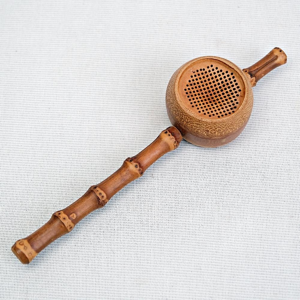 【全館滿599免運】茶漏 竹根茶漏 日式茶道竹根茶漏 孟宗竹節茶漏 葫蘆茶濾 茶具創意過濾器 茶道配件【自在坊茶具】-細節圖5