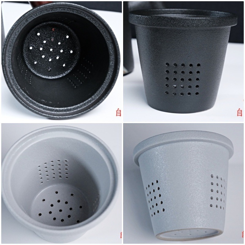 【全館滿599免運】精品粗陶辦公杯三件組 390ML 匠心手繪釉彩 茶杯過濾杯蓋三合一 粗陶辦公杯【自在坊茶具】-細節圖5