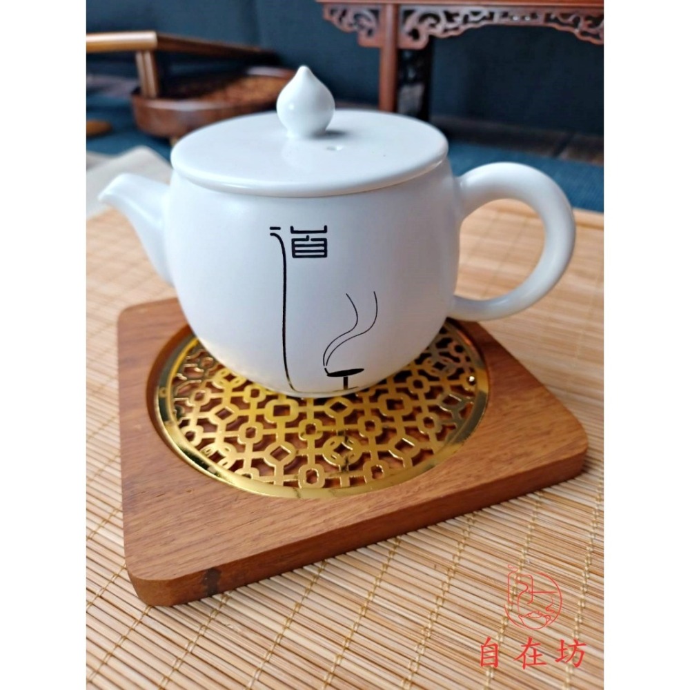 【全館滿599免運】實木製壺墊 黑檀花梨木壺墊展示架 茶杯墊 茶壺墊 茶具 茶道用具 12*12【自在坊茶具】-細節圖10
