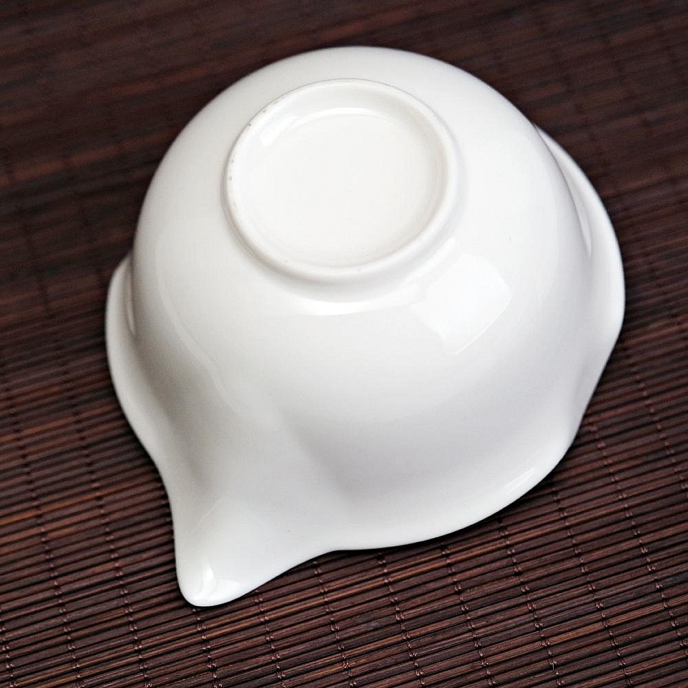 【全館滿599免運】脂白瓷 如意三才蓋碗 禪風古韻 三才蓋杯組 德化白瓷功夫泡茶碗 大号刻花 敬茶碗【自在坊茶具】-細節圖5