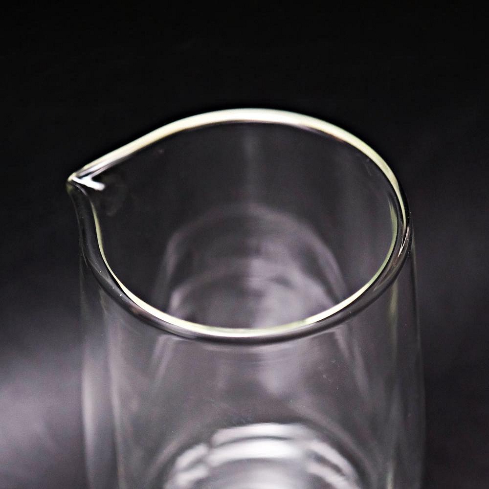 【全館滿599免運】茶海 分茶器 雙層玻璃直筒茶海(竹蓋款) 內為真空隔熱 不燙手 耐熱玻璃公道杯【自在坊茶具】-細節圖2