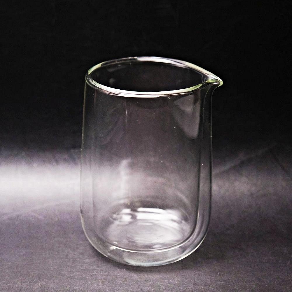 【全館滿599免運】茶海 分茶器 雙層玻璃直筒茶海(竹蓋款) 內為真空隔熱 不燙手 耐熱玻璃公道杯【自在坊茶具】-規格圖7