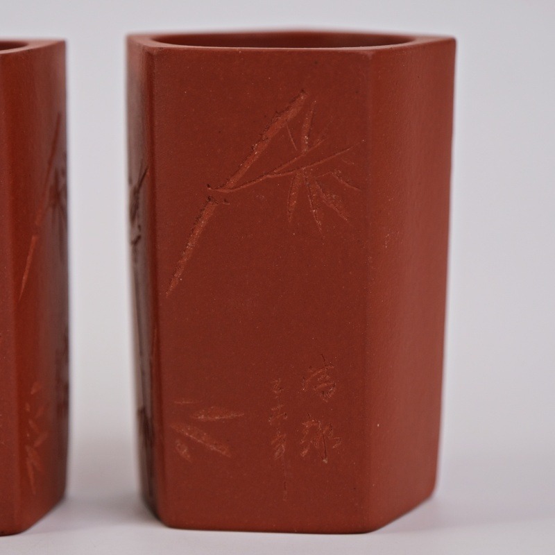 【全館滿599免運】【朱泥含春主人杯-90ml】原礦朱泥 大紅袍 紫砂手工杯 茶道聞香杯 主人杯 聞香杯【自在坊茶具】-細節圖3