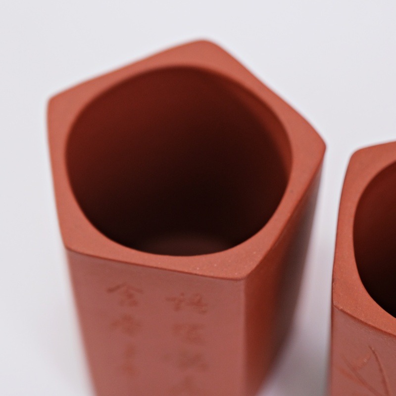 【全館滿599免運】【朱泥含春主人杯-90ml】原礦朱泥 大紅袍 紫砂手工杯 茶道聞香杯 主人杯 聞香杯【自在坊茶具】-細節圖6