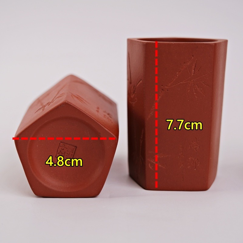 【全館滿599免運】【朱泥含春主人杯-90ml】原礦朱泥 大紅袍 紫砂手工杯 茶道聞香杯 主人杯 聞香杯【自在坊茶具】-細節圖9