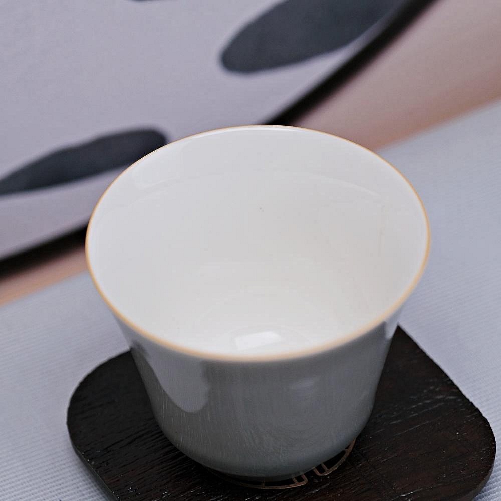 【全館滿599免運】茶杯 主人杯 品茗杯 冰灰釉主人杯-川拙款 粗陶品茗杯 細緻手作 陶瓷茶杯 冰灰釉【自在坊茶具】-細節圖5