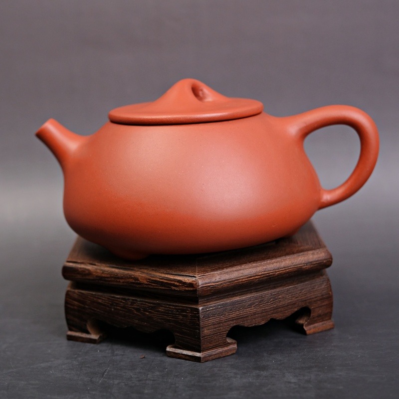 【全館滿599免運】茶壺 紫砂壺 灌模壼【灌模石瓢壺-紫泥/紅泥200ml】出湯順暢 出水俐落 非手工【自在坊茶具】-細節圖2