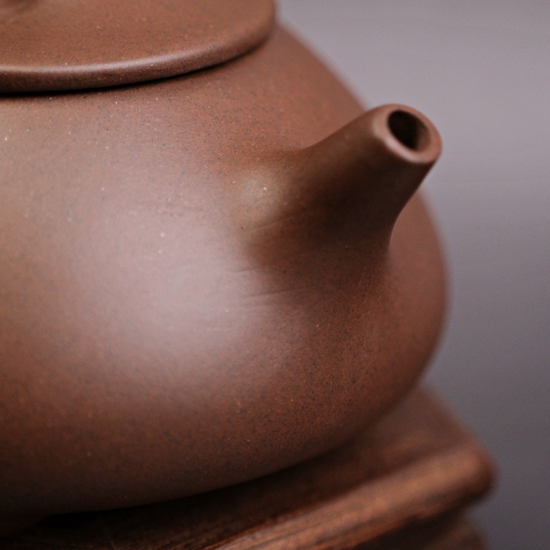 【全館滿599免運】茶壺 紫砂壺 灌模壼【灌模石瓢壺-紫泥/紅泥200ml】出湯順暢 出水俐落 非手工【自在坊茶具】-細節圖4