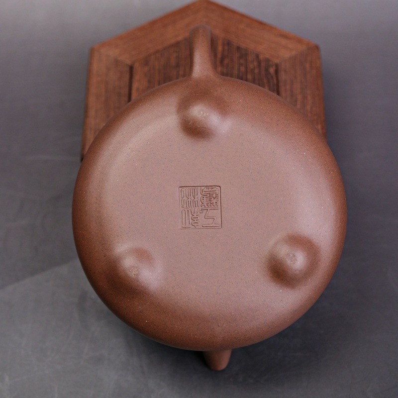 【全館滿599免運】茶壺 紫砂壺 灌模壼【灌模石瓢壺-紫泥/紅泥200ml】出湯順暢 出水俐落 非手工【自在坊茶具】-細節圖7