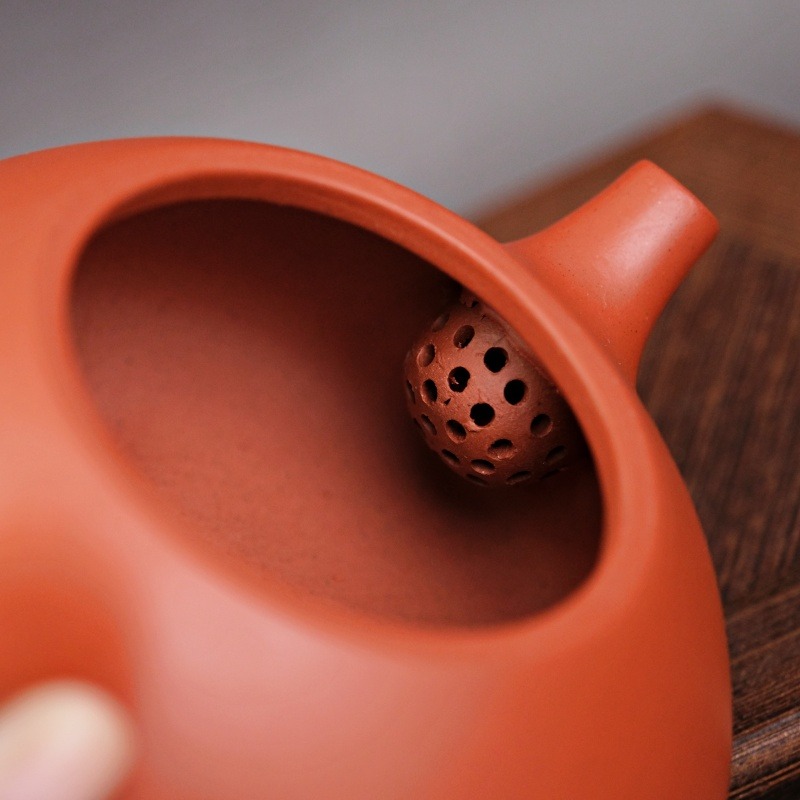 【全館滿599免運】茶壺 紫砂壺 灌模壼【灌模石瓢壺-紫泥/紅泥200ml】出湯順暢 出水俐落 非手工【自在坊茶具】-細節圖11