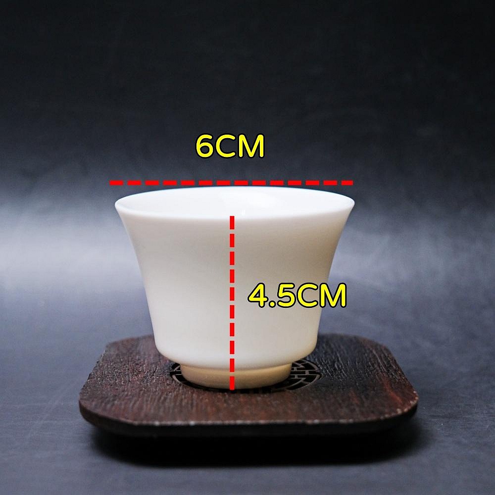 【全館滿599免運】茶杯 品茗杯 手工茶杯 玉瓷杯 精品脂玉瓷普提茶杯60ML 白瓷手工茶杯【自在坊茶具】-細節圖6