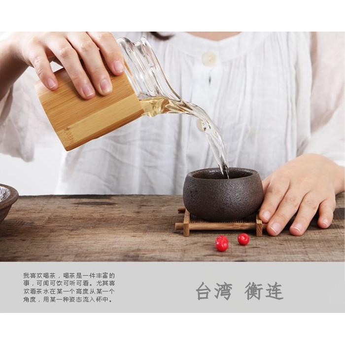 【全館滿599免運】茶海 公道杯 分茶器 玻璃茶海 鷹嘴竹筒茶海 鷹嘴茶海【自在坊茶具】-細節圖6