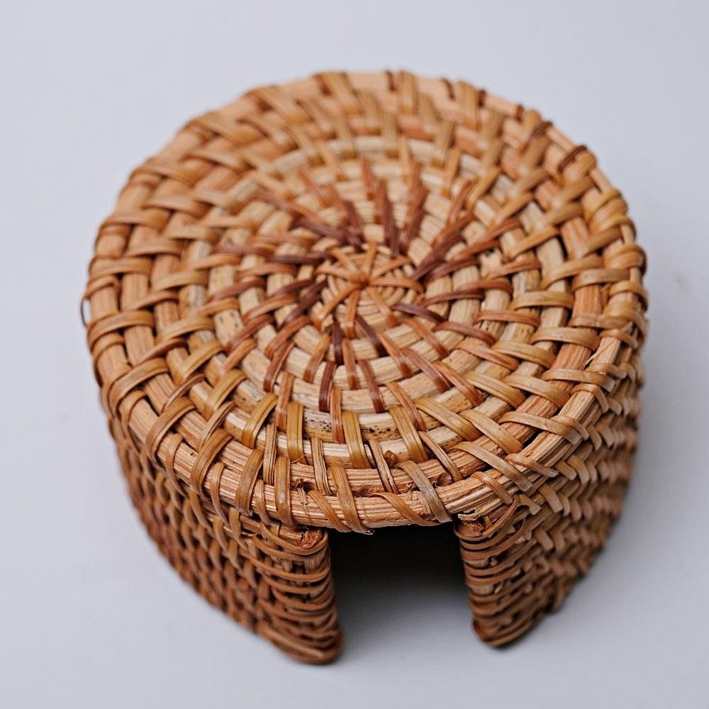 【全館滿599免運】杯墊 秋藤杯墊 杯墊套組 越南秋藤杯墊 手工編織 壺墊【自在坊茶具】-細節圖4