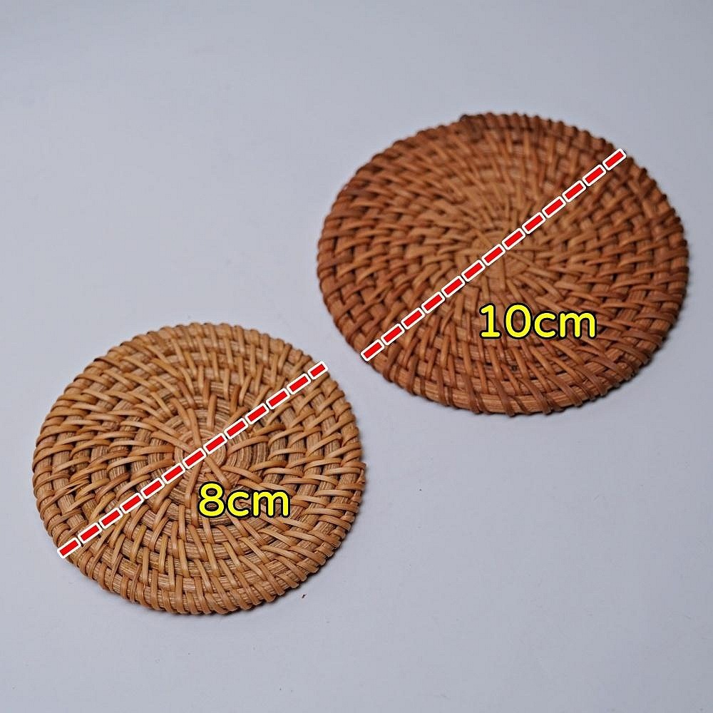 【全館滿599免運】杯墊 秋藤杯墊 杯墊套組 越南秋藤杯墊 手工編織 壺墊【自在坊茶具】-細節圖8