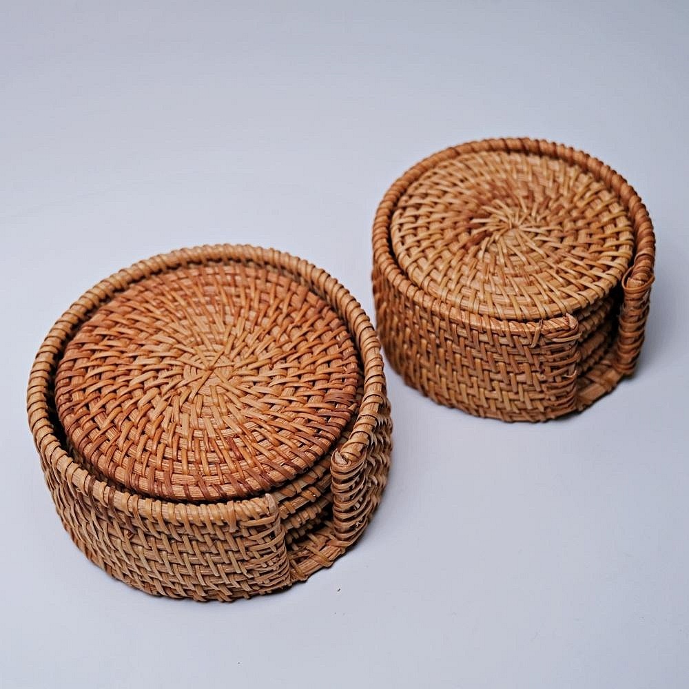 【全館滿599免運】杯墊 秋藤杯墊 杯墊套組 越南秋藤杯墊 手工編織 壺墊【自在坊茶具】-規格圖9