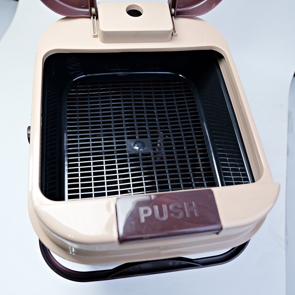 【全館滿599免運】茶桶  茶渣桶 接水桶 一鍵掀蓋式 7L 廢茶水桶 PP材質 輕巧可提易帶 現貨深色【自在坊茶具】-細節圖5