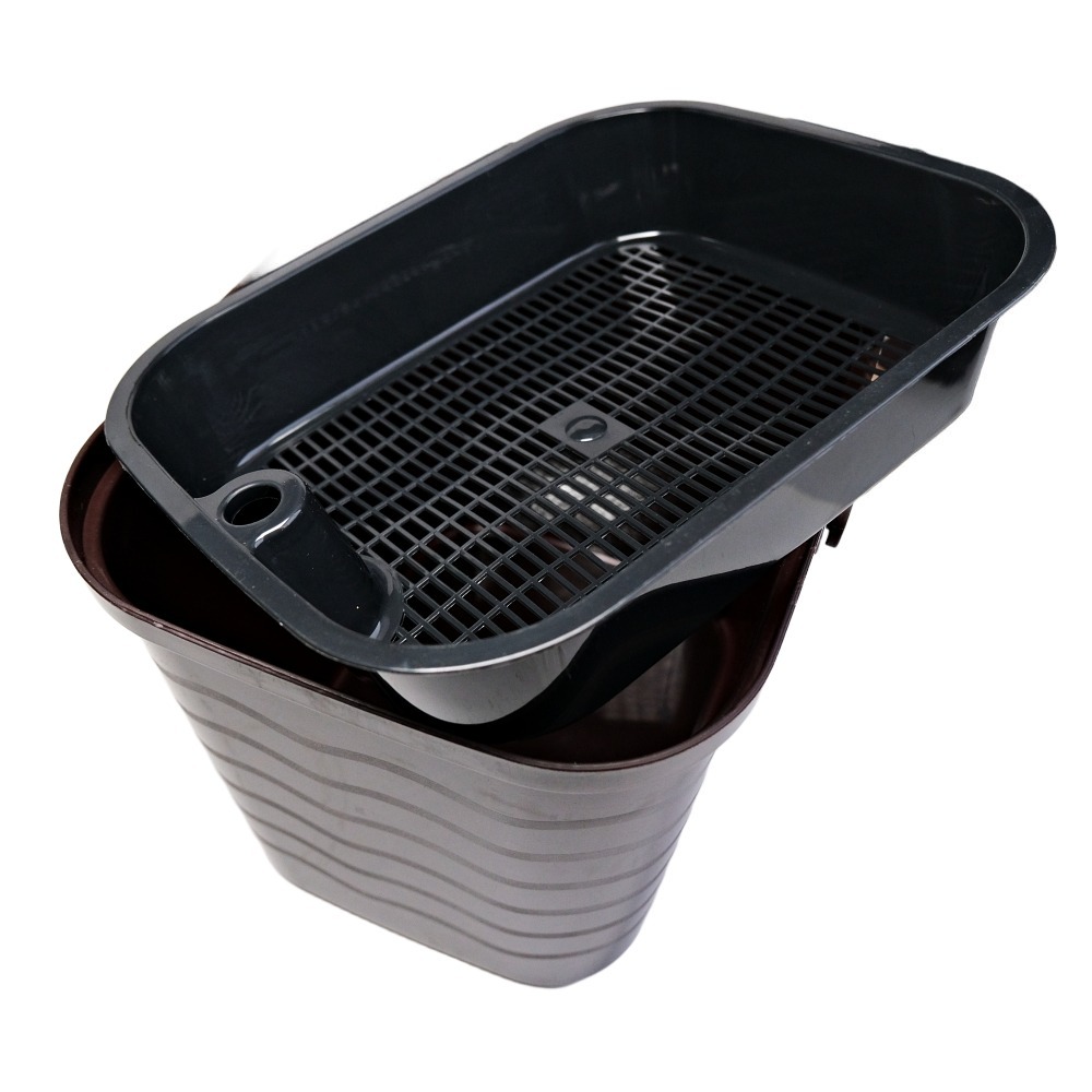 【全館滿599免運】茶桶  茶渣桶 接水桶 一鍵掀蓋式 7L 廢茶水桶 PP材質 輕巧可提易帶 現貨深色【自在坊茶具】-細節圖6