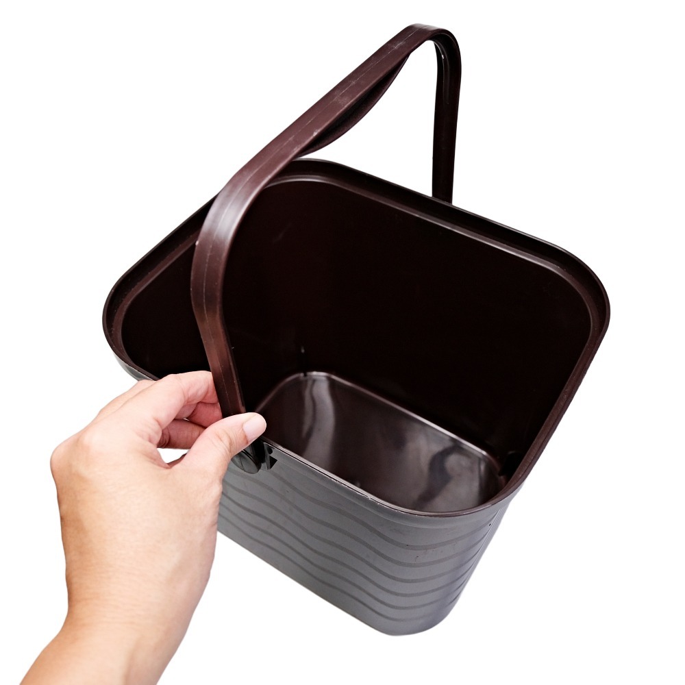 【全館滿599免運】茶桶  茶渣桶 接水桶 一鍵掀蓋式 7L 廢茶水桶 PP材質 輕巧可提易帶 現貨深色【自在坊茶具】-細節圖8