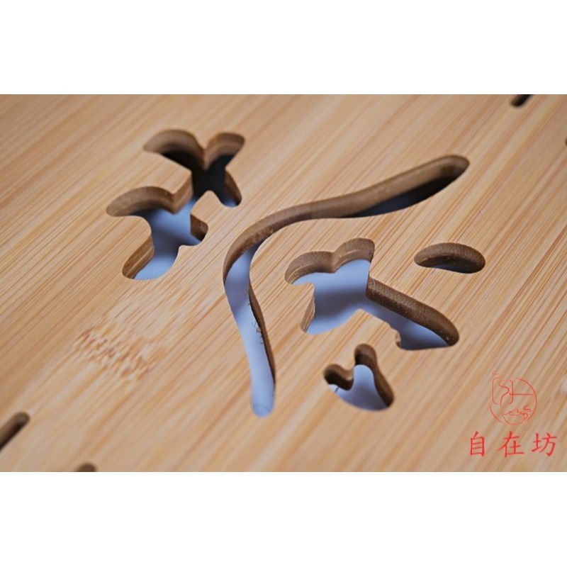【全館滿599免運】茶盤 蓄水茶盤 乾泡茶盤 仿陶瓷竹木 雙層茶盤 長方形茶盤 茶字茶盤【自在坊茶具】-細節圖7