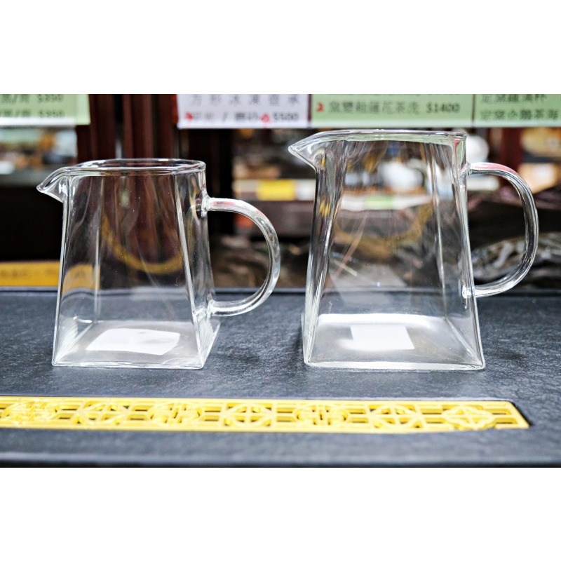 【全館滿599免運】茶海 玻璃茶海 公道杯 天圓地方茶海 原創手工 300ml  500ML 加厚耐熱【自在坊茶具】-細節圖5