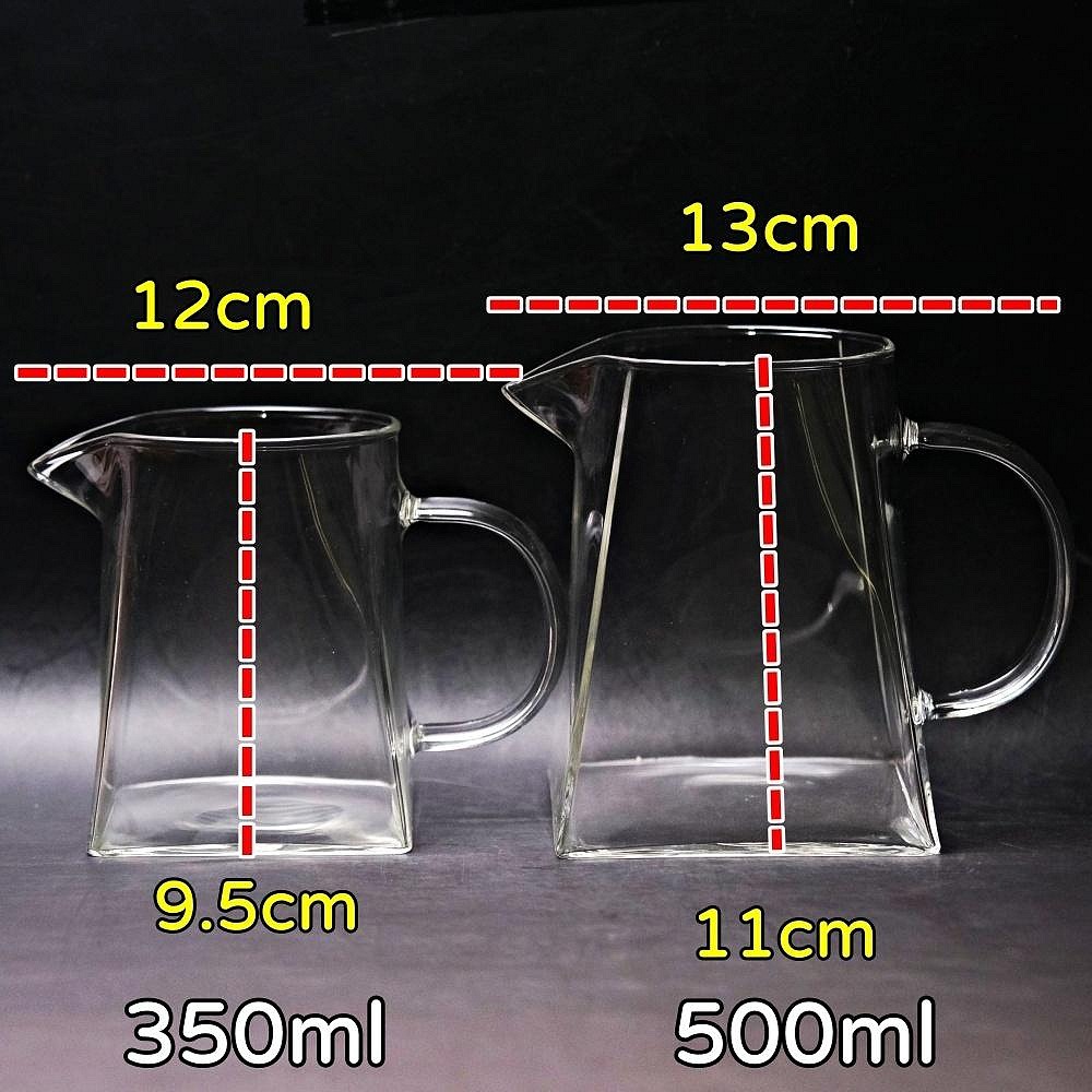 【全館滿599免運】茶海 玻璃茶海 公道杯 天圓地方茶海 原創手工 300ml  500ML 加厚耐熱【自在坊茶具】-規格圖10