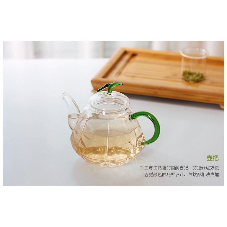 【全館滿599免運】茶壺 玻璃茶壺 花茶壺 泡茶壺 八角鑽石壺 600ml 耐熱玻璃壺 過濾型內膽【自在坊茶具】-細節圖4