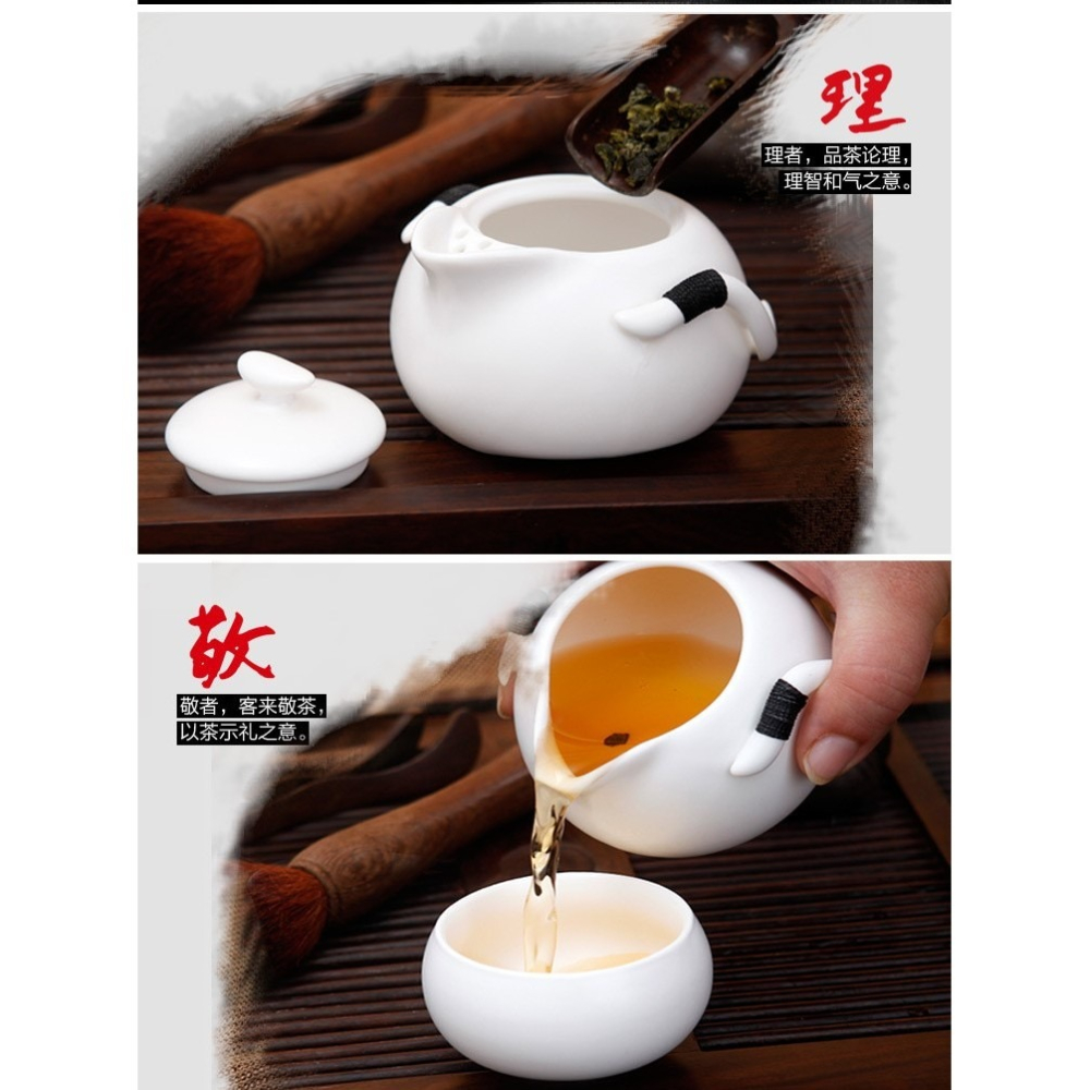 【全館滿599免運】茶海 分茶器 公道杯 陶瓷茶海 企鵝茶海 定窯企鵝茶具 175ML【自在坊茶具】-細節圖5