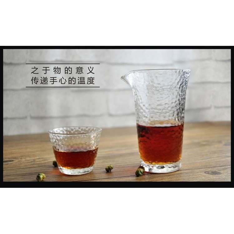 【全館滿599免運】茶海 分茶器 公道杯 日式錘目紋公道杯175ml 玻璃分茶器 大號錘紋茶海【自在坊茶具】-細節圖7