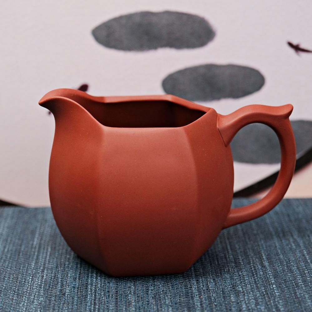 【全館滿599免運】茶海 分茶器【手工紫砂六方茶海】六方公道杯260ML 分茶器【清水泥六方茶漏】【自在坊茶具】-規格圖7