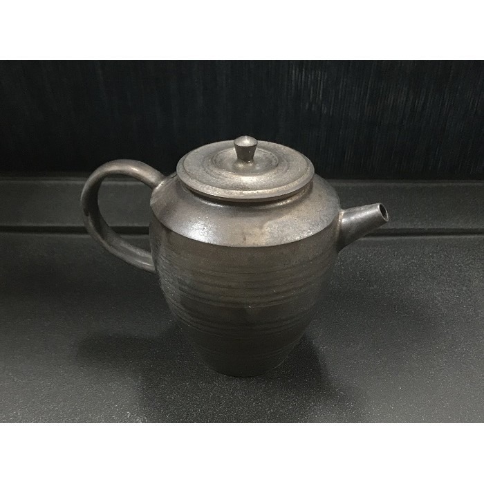 【全館滿599免運】茶壺 鐵鏽釉茶壺 定力壺 薄胎鎏金鐵鏽釉手作定力壺 粗陶茶具【自在坊茶具】-細節圖2