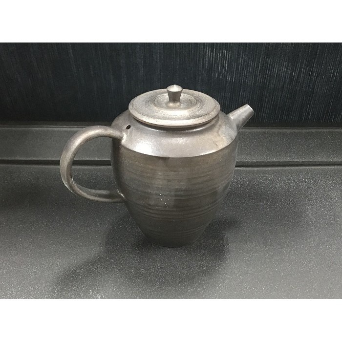 【全館滿599免運】茶壺 鐵鏽釉茶壺 定力壺 薄胎鎏金鐵鏽釉手作定力壺 粗陶茶具【自在坊茶具】-細節圖3
