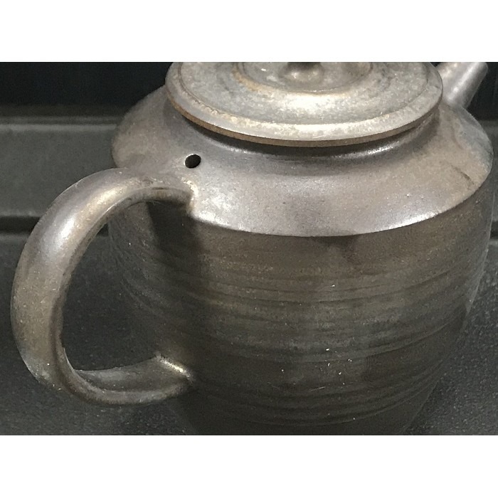 【全館滿599免運】茶壺 鐵鏽釉茶壺 定力壺 薄胎鎏金鐵鏽釉手作定力壺 粗陶茶具【自在坊茶具】-細節圖5