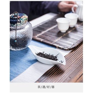 【全館滿599免運】茶荷 茶勺 茶則 荷尖茶荷 白瓷捲荷尖茶荷 陶瓷茶荷 茶道配件【自在坊茶具】-細節圖2