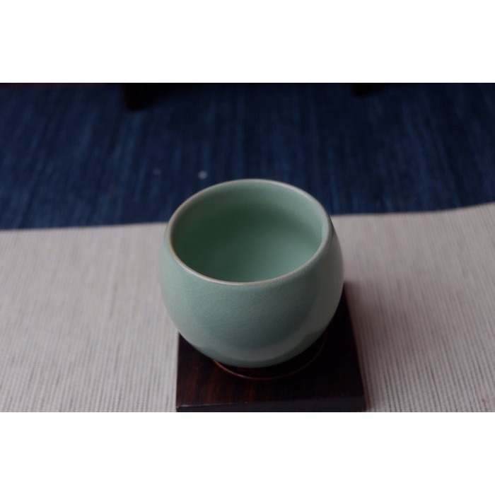 【全館滿599免運】茶杯 主人杯 品茗杯 汝窯不倒杯 130ML  粗陶品茗杯 細緻手作 陶瓷茶杯【自在坊茶具】-細節圖8