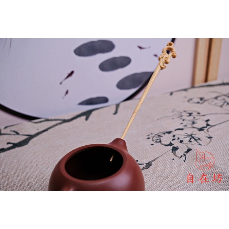 【全館滿599免運】茶針 竹制茶針【楊花茶針 龍紋茶針】手工茶針 茶道配件 茶道六君子【自在坊茶具】-細節圖8