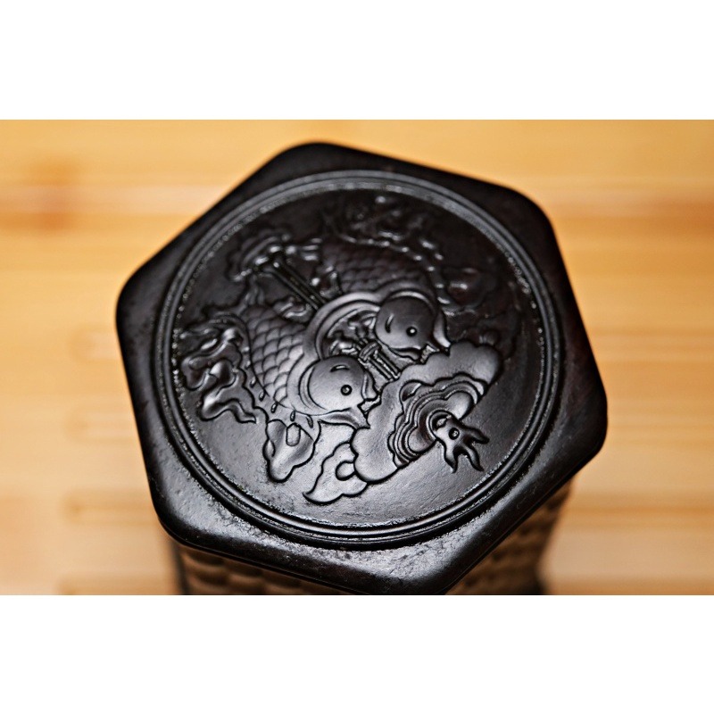 【全館滿599免運】茶葉罐 密封罐 醒茶罐 黑檀木茶葉罐 復古茶葉罐 磁吸 茶罐 茶葉存放【自在坊茶具】-細節圖4