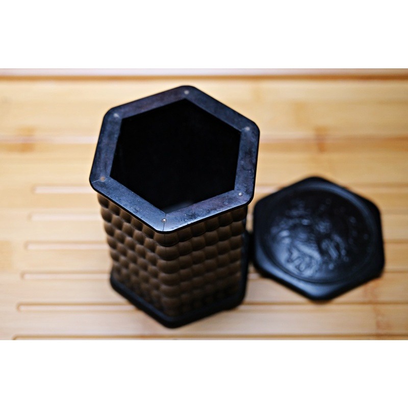 【全館滿599免運】茶葉罐 密封罐 醒茶罐 黑檀木茶葉罐 復古茶葉罐 磁吸 茶罐 茶葉存放【自在坊茶具】-細節圖7