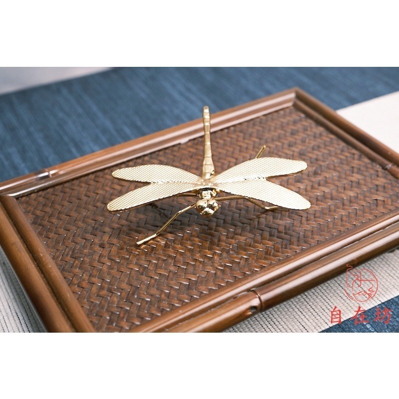 【全館滿599免運】壺蓋托 蓋托 蜻蜓蓋托 合金蜻蜓蓋置 壺蓋承 竹蓋置 杯蓋架【自在坊茶具】-細節圖5