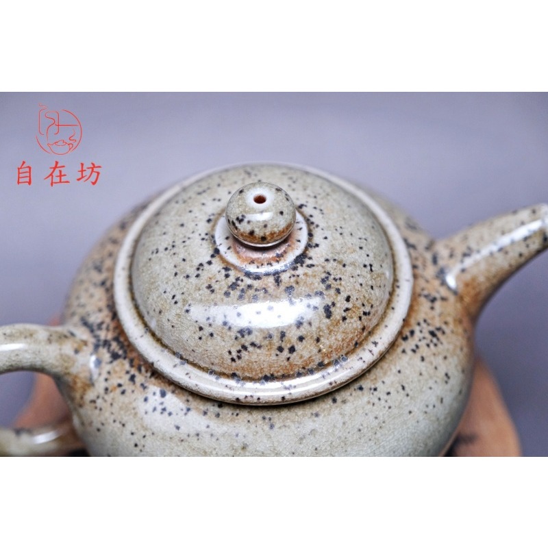 【全館滿599免運】茶壺 柴燒壺 手工壺【台灣施皓文工藝師手工柴燒壺-4號250ml】孤品一器一拍 粗陶茶壺【自在坊茶具-細節圖3