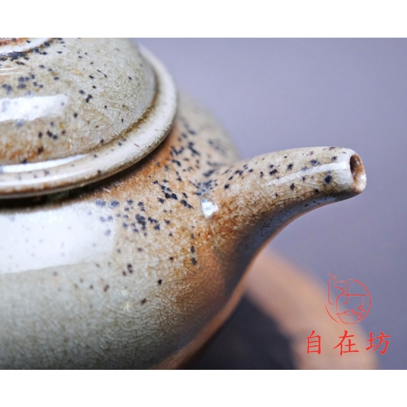 【全館滿599免運】茶壺 柴燒壺 手工壺【台灣施皓文工藝師手工柴燒壺-4號250ml】孤品一器一拍 粗陶茶壺【自在坊茶具-細節圖4