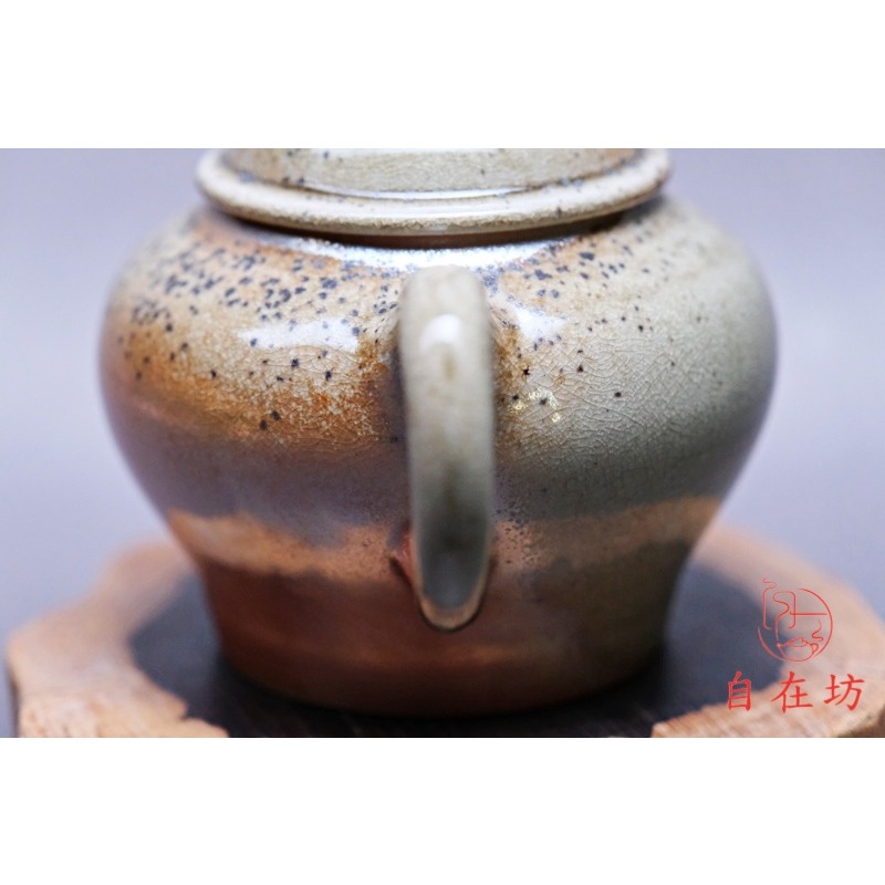【全館滿599免運】茶壺 柴燒壺 手工壺【台灣施皓文工藝師手工柴燒壺-4號250ml】孤品一器一拍 粗陶茶壺【自在坊茶具-細節圖6