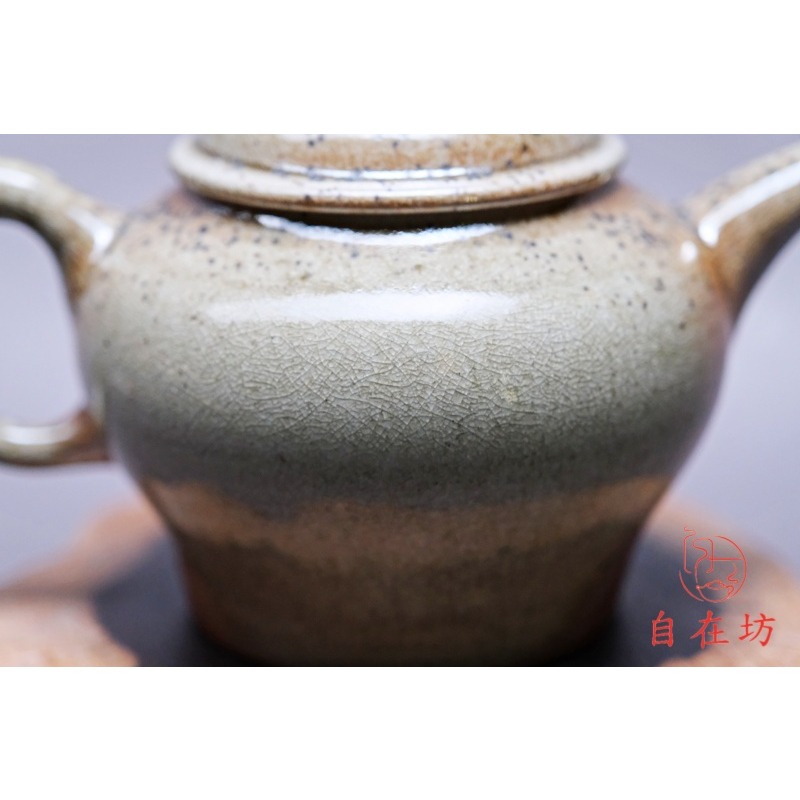 【全館滿599免運】茶壺 柴燒壺 手工壺【台灣施皓文工藝師手工柴燒壺-4號250ml】孤品一器一拍 粗陶茶壺【自在坊茶具-細節圖7