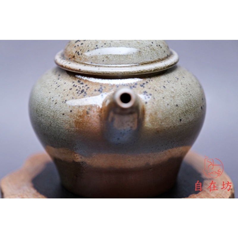 【全館滿599免運】茶壺 柴燒壺 手工壺【台灣施皓文工藝師手工柴燒壺-4號250ml】孤品一器一拍 粗陶茶壺【自在坊茶具-細節圖8