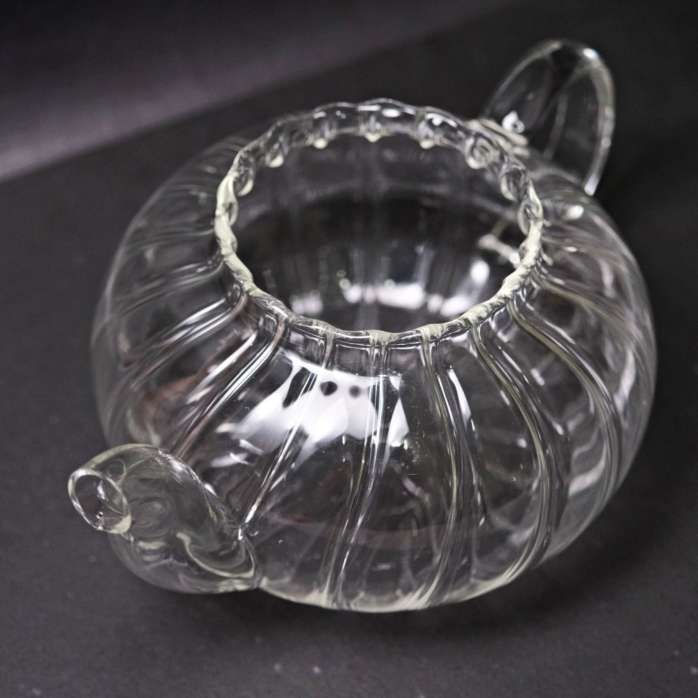 【全館滿599免運】茶壺 玻璃壺 花茶壺【條紋南瓜壺 600ml】手工耐熱玻璃壺 過濾型內膽 小嘴花茶壺【自在坊茶具】-細節圖4