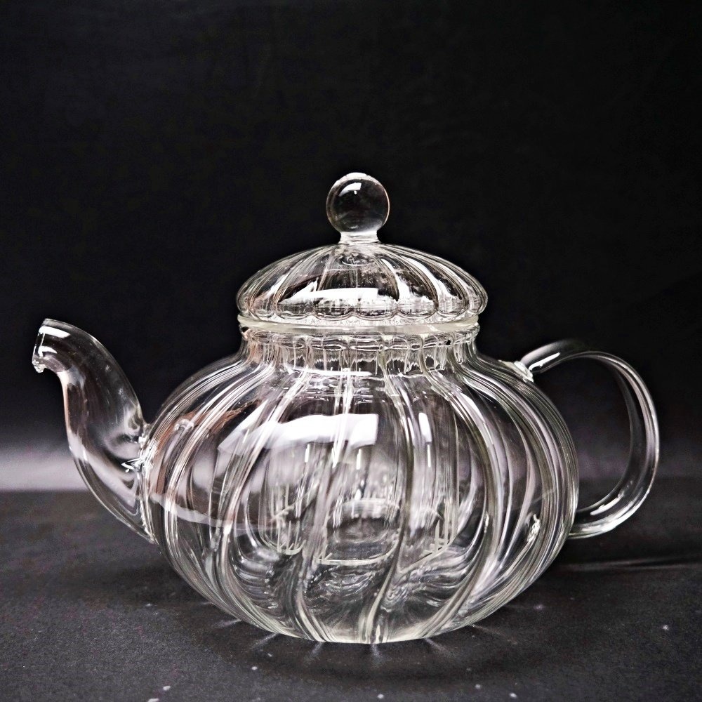 【全館滿599免運】茶壺 玻璃壺 花茶壺【條紋南瓜壺 600ml】手工耐熱玻璃壺 過濾型內膽 小嘴花茶壺【自在坊茶具】-規格圖11