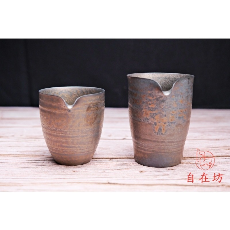 【全館滿599免運】茶海 鎏金茶海 公道杯 鎏金釉文雀茶海─矮180ml / 高210ml 日式鎏金茶海【自在坊茶具】-細節圖4