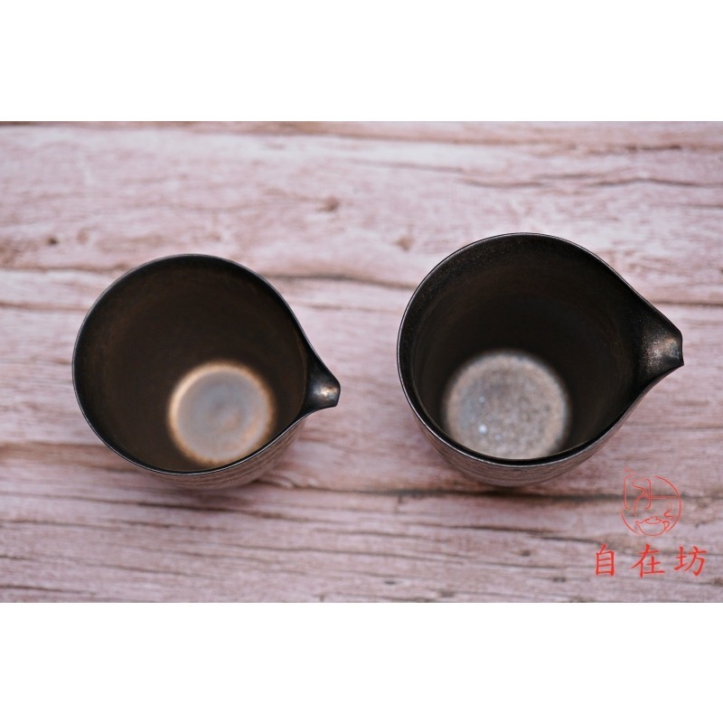 【全館滿599免運】茶海 鎏金茶海 公道杯 鎏金釉文雀茶海─矮180ml / 高210ml 日式鎏金茶海【自在坊茶具】-細節圖6