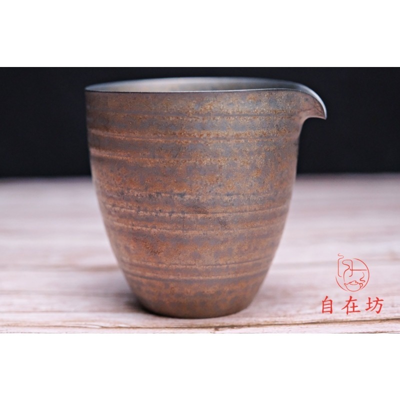 【全館滿599免運】茶海 鎏金茶海 公道杯 鎏金釉文雀茶海─矮180ml / 高210ml 日式鎏金茶海【自在坊茶具】-細節圖7