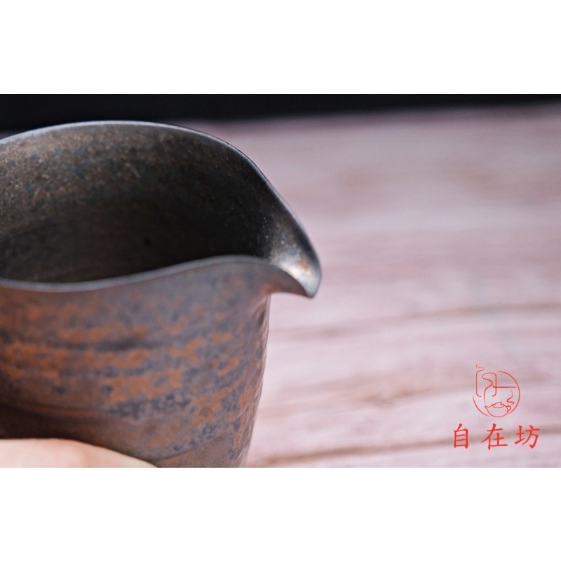 【全館滿599免運】茶海 鎏金茶海 公道杯 鎏金釉文雀茶海─矮180ml / 高210ml 日式鎏金茶海【自在坊茶具】-細節圖8